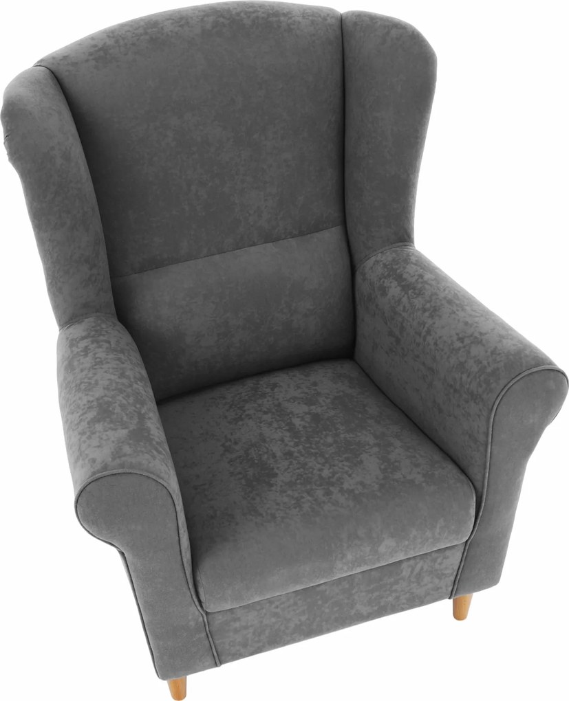 Füles fotel, szürke, CHARLOT