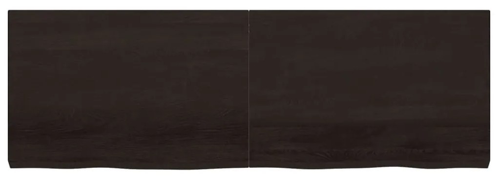 sötétbarna kezelt tömör tölgyfa asztallap 180x60x(2-6) cm