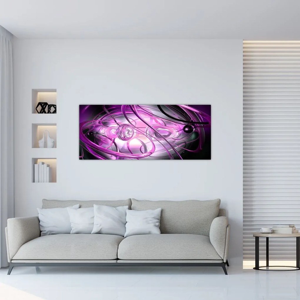 Gyönyörű lila absztrakció képe (120x50 cm)