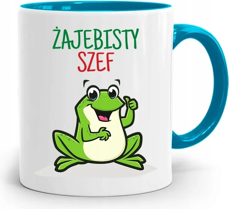 Kék Bögre Főnöknek Békás Ajándék fényképes nyomtatással