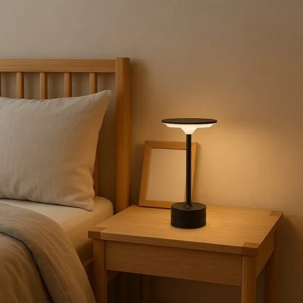 Tölthető érintésvezérlésű LED asztali lámpa TAVOLO LED/2,5W/5V 2400 mAh 3000-6000K fekete