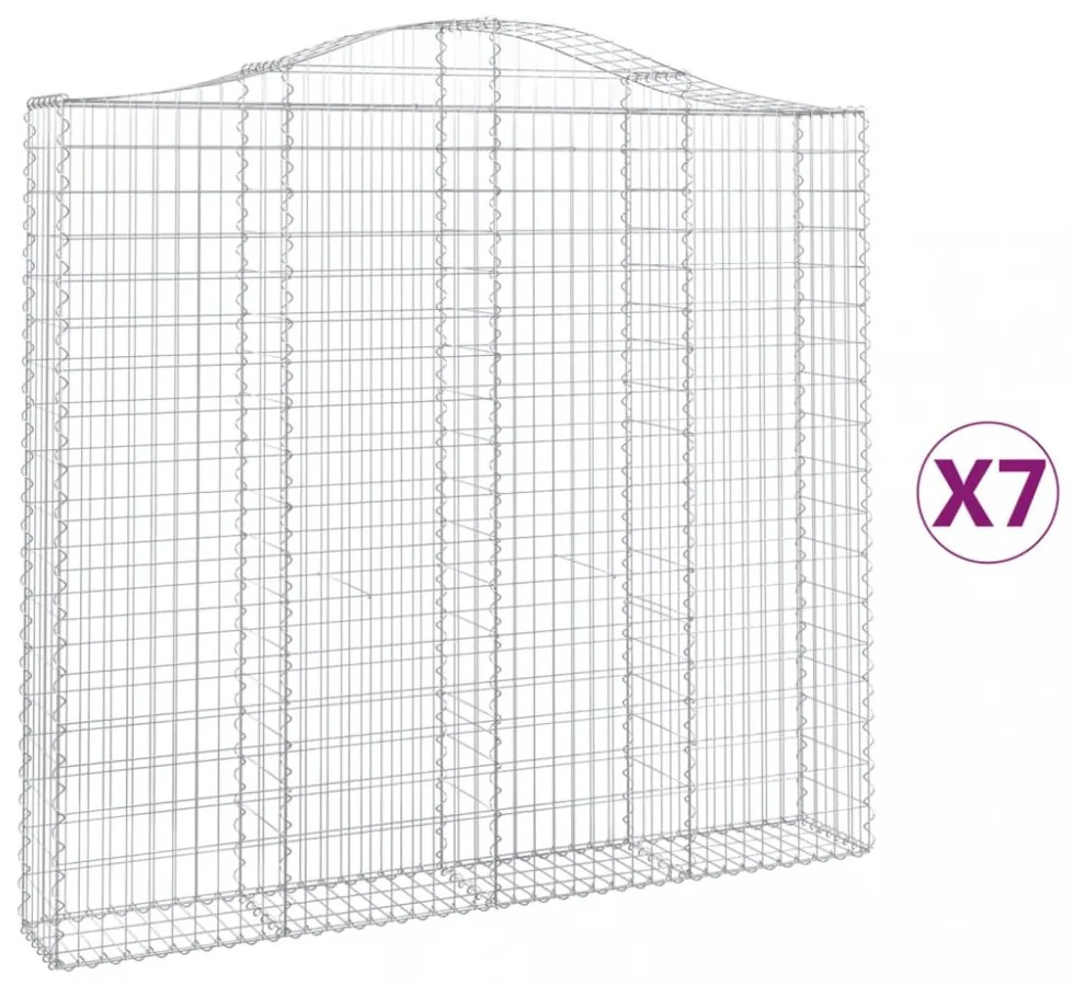 7 db íves horganyzott vas gabion kosár 200x30x180/200 cm