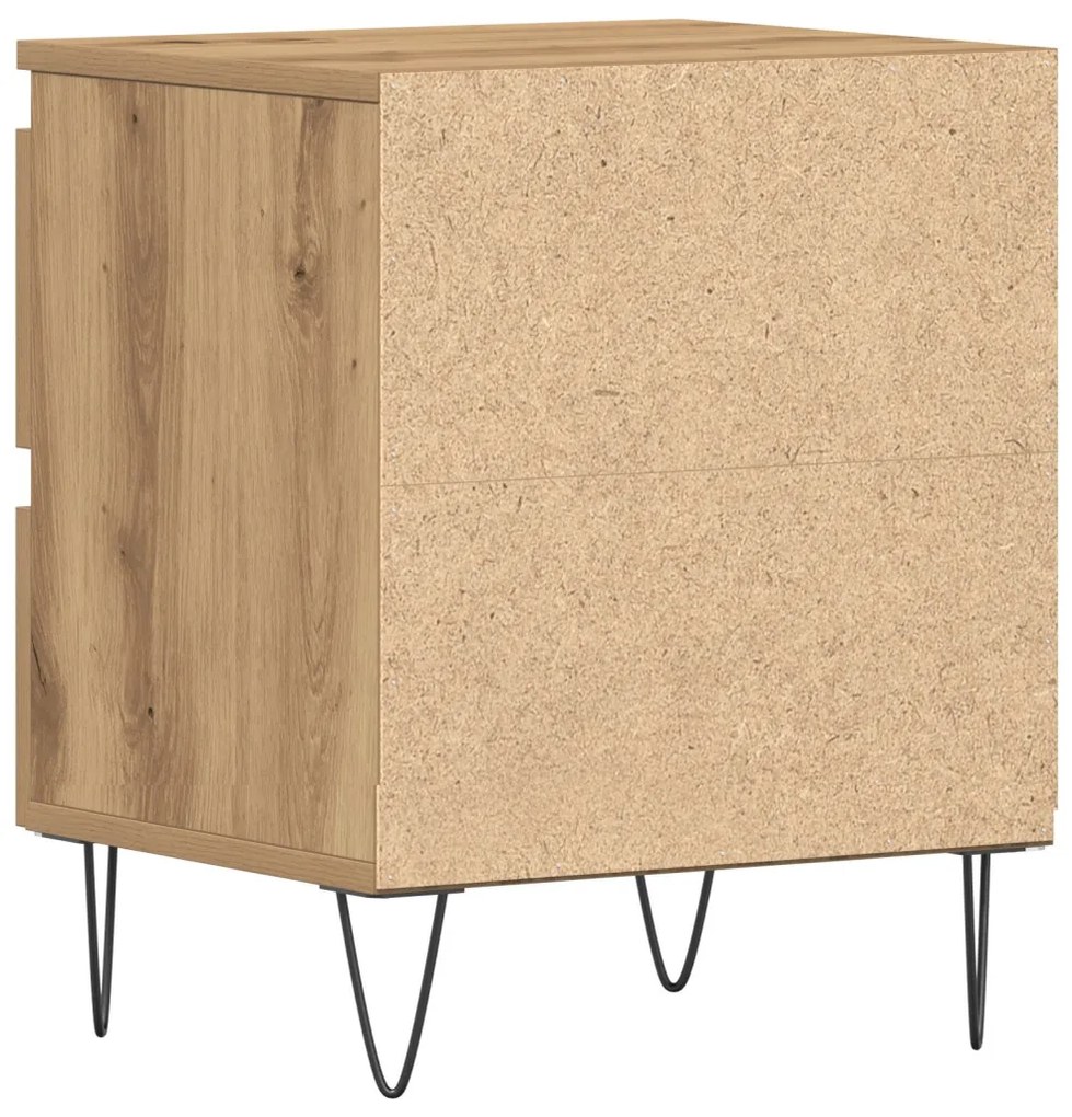 Éjjeliszekrény 2 pcs kézműves tölgy 40 x 35 x 50 cm Faanyag