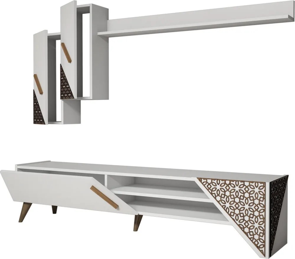 Beril TV-állvány, fehér, 180 cm – TR845HCT3001