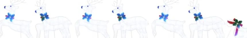 LED rénszarvasok 7 pcs Fehér szövet