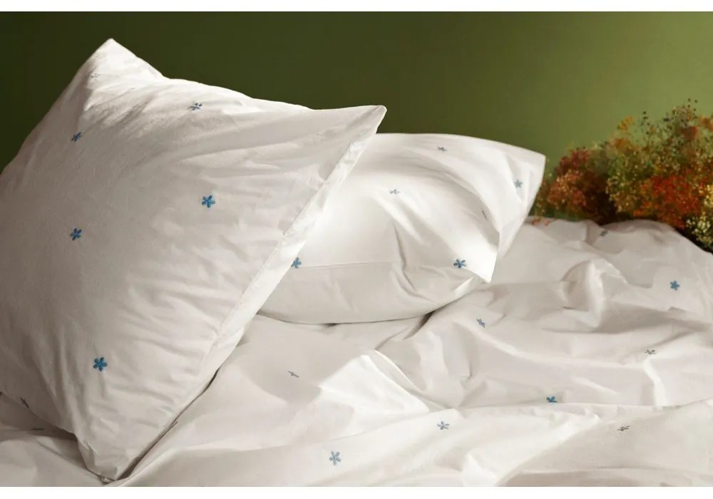 Fehér egyszemélyes pamut-perkál ágyneműhuzat 140x200 cm Daisy – JUNA