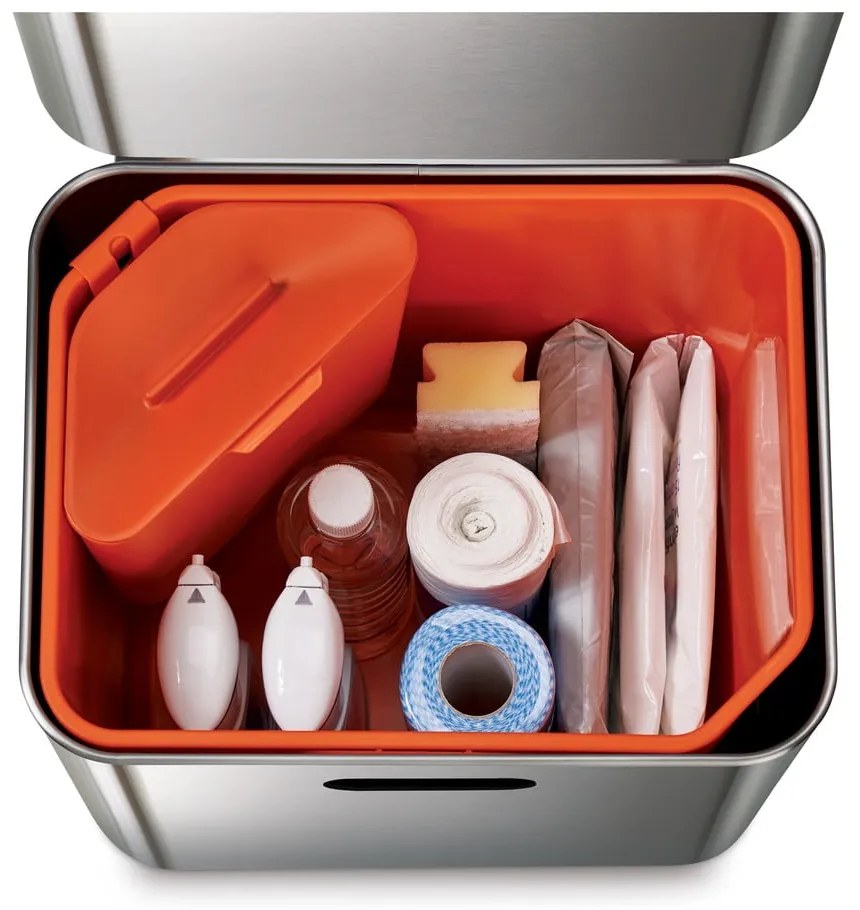 Ezüstszínű acél szelektív szemetes 60 l Totem Max – Joseph Joseph