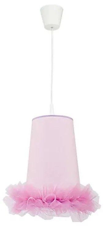 Duolla - Gyerek csillár zsinóron BALLET 1xE27/40W/230V átm. 21 cm rózsaszín