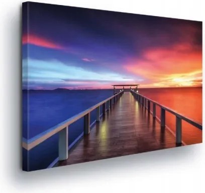 Vászonkép 100x75 Naplemente tenger ég nyugalom természet este színek