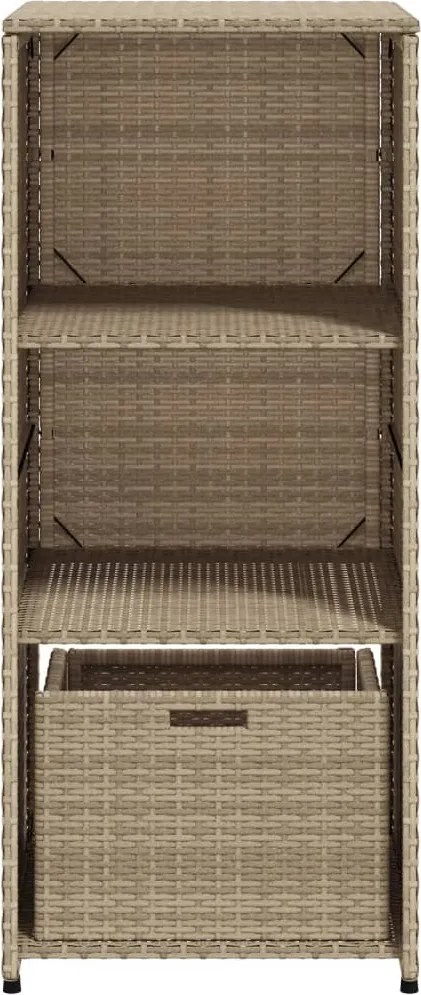 vidaXL bézs polyrattan kerti tárolószekrény 50 x 55 x 115 cm