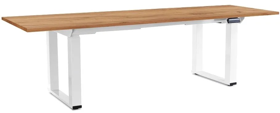 OfficeTech Strong állítható magasságú asztal 240 x 80 cm, fehér alap, craft tölgy