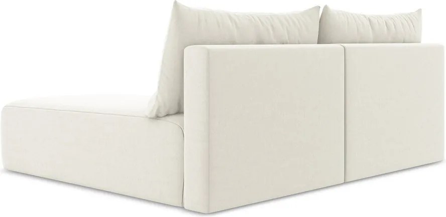 Krémszínű bársony kinyitható-tárolóhelyes sarokkanapé (jobb oldali-heverő résszel) Kalena – Makamii