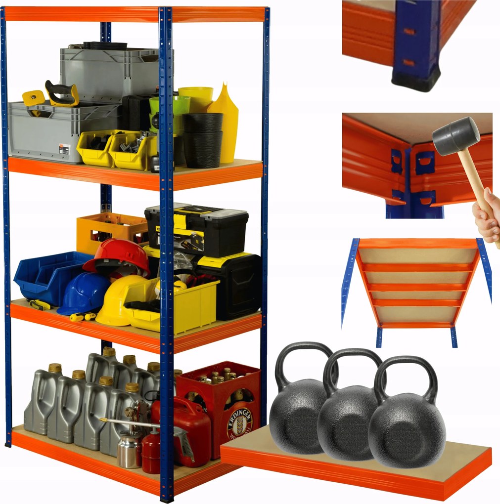 Helios fém tároló állvány 180x100x40cm 4Px350kg