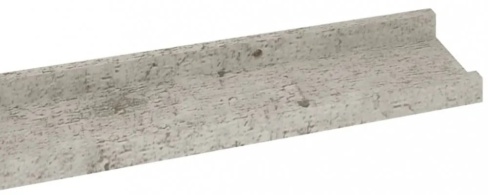 2 db betonszürke fali polc 115 x 9 x 3 cm