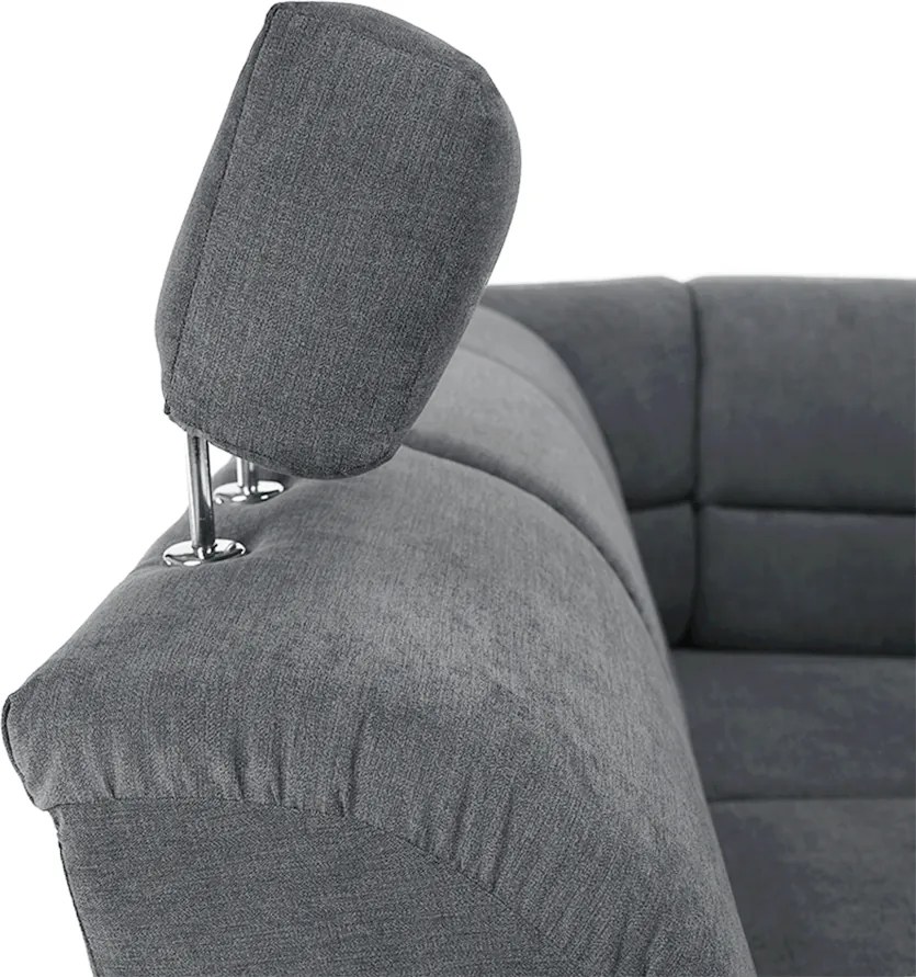 Kinyitható ülőgarnitúra, szürke szövet, balos, SANTIAGO