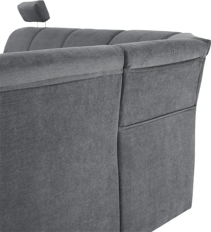 Kinyitható ülőgarnitúra, szürke szövet, jobbos, SANTIAGO