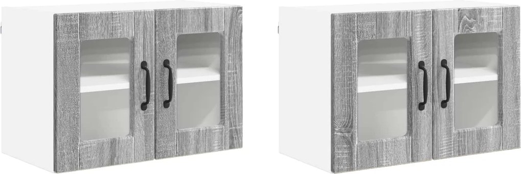 vidaXL Konyhaszekrény 2 pcs Szürke Sonoma 60 x 31 x 40 cm Faanyag