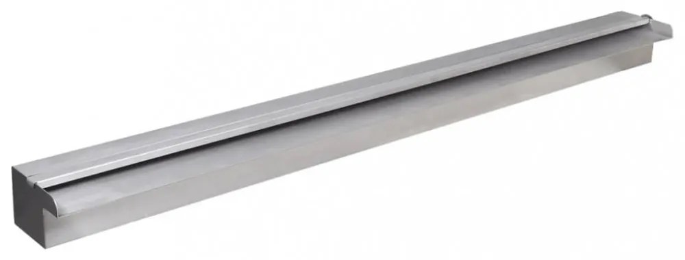 Négyszögletes rozsdamentes acél medence szökőkút LED fényekkel 90 cm