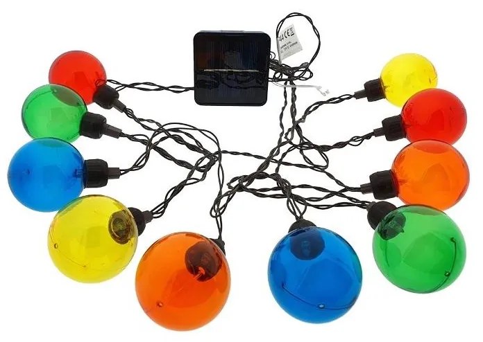 Baterie Centrum LED Szolár lánc 10xLED/3,65m IP44 többszínű BC0386