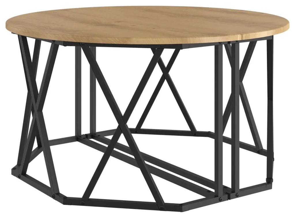Kávézóasztal Kézműves Tölgy 31.5x31.5x16.5 inch Mérsékelt Fa