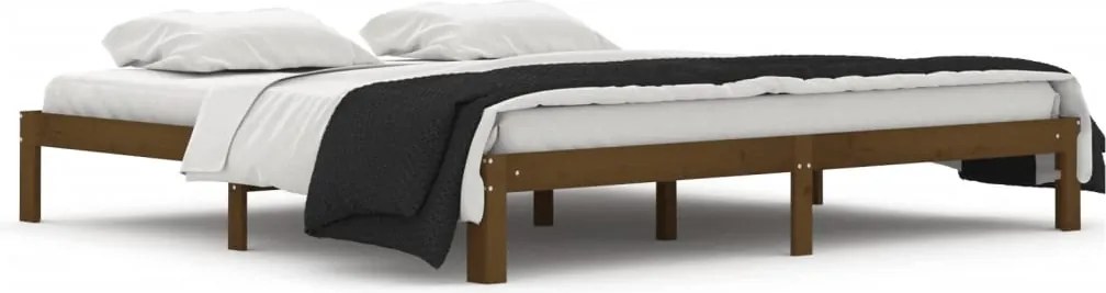 vidaXL mézbarna tömör fenyőfa ágykeret 200 x 200 cm