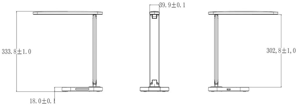 Lámpa Asztali GALE 8W, 550lm, AC220-240V, 5-CCT, 10 fokozatú fényerő, PF>0,5,RA>80, fekete