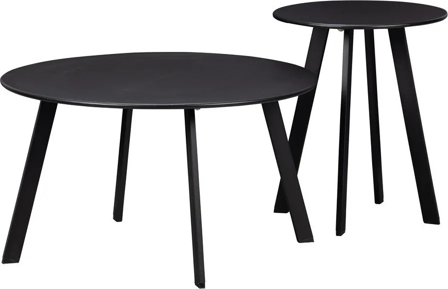 Fer fekete kerti tárolóasztal, ø 40 cm - WOOOD
