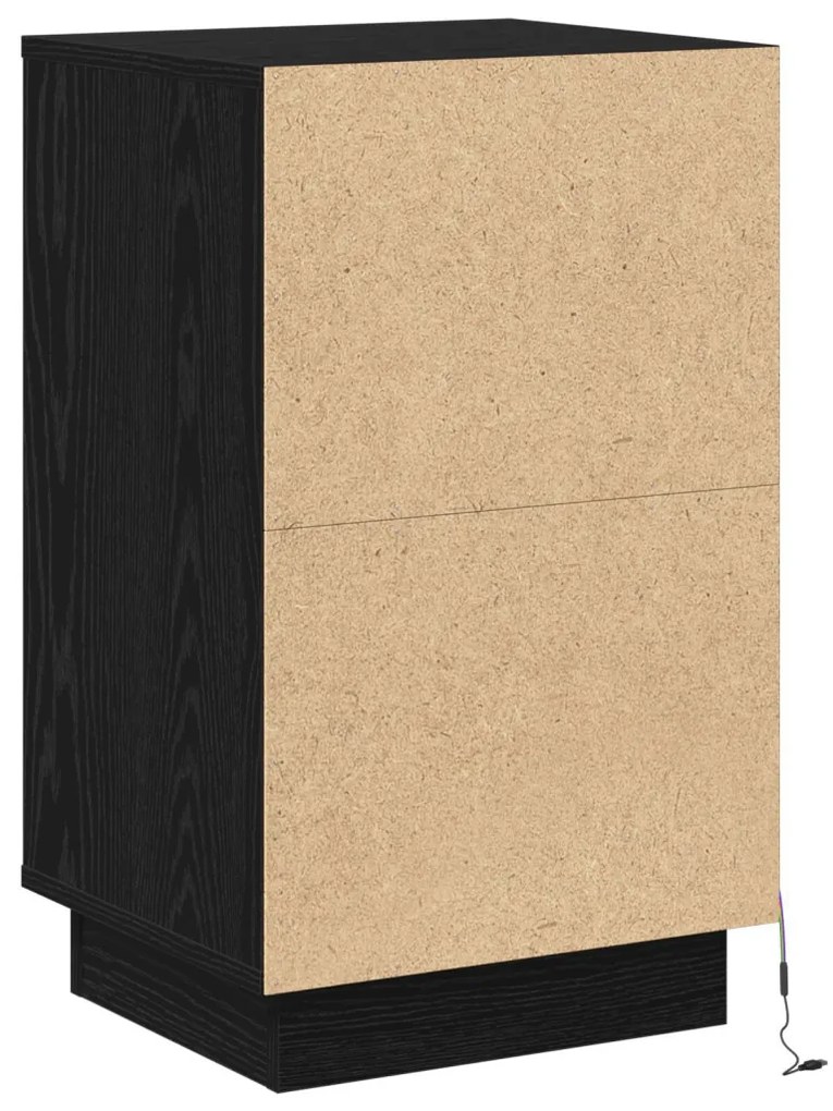 Éjjeli Szekrény LED Fekete Tölgy 39x34.5x65 cm Műanyag fa