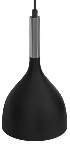 Csillár zsinóron NOAK 2xE27/15W/230V fekete/króm