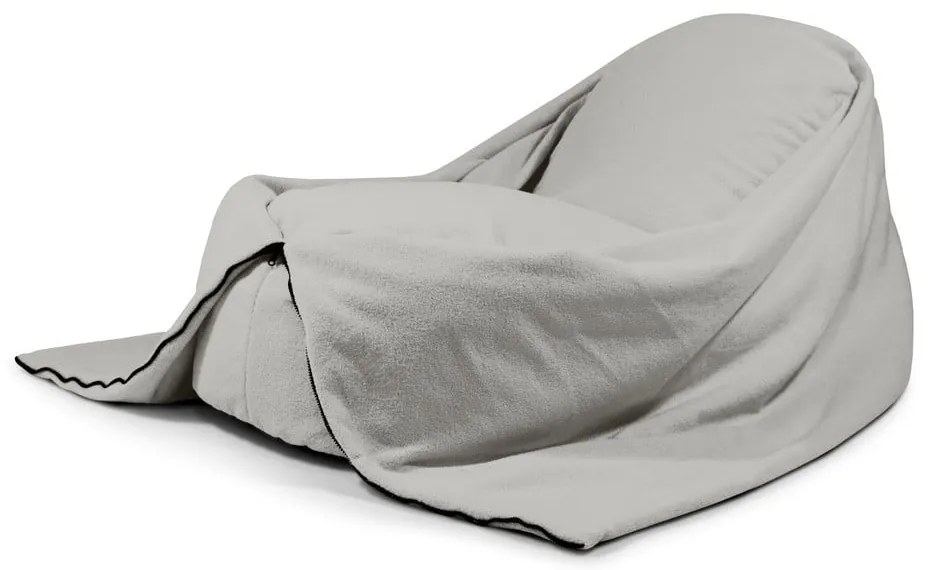 Világosszürke buklé gyerek babzsákfotel Cocoon 120 – SLOWDOWN