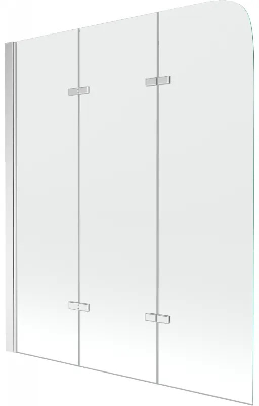 Mexen Felix 3-szárnyú fürdőszobai paraván 120 x 140 cm, átlátszó, króm - 890-120-003-01-00