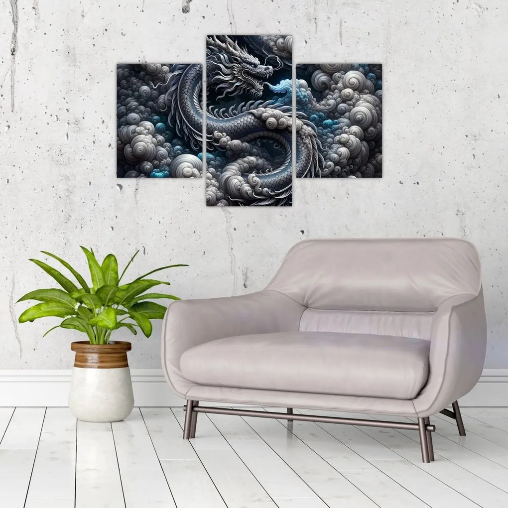 Kép – Sárkány a füstben (90x60 cm)