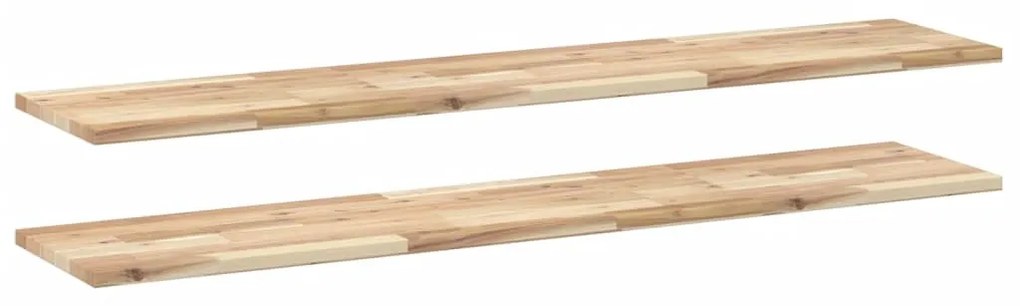2 db kezeletlen tömör akácfa függőpolc 120 x 30 x 2 cm