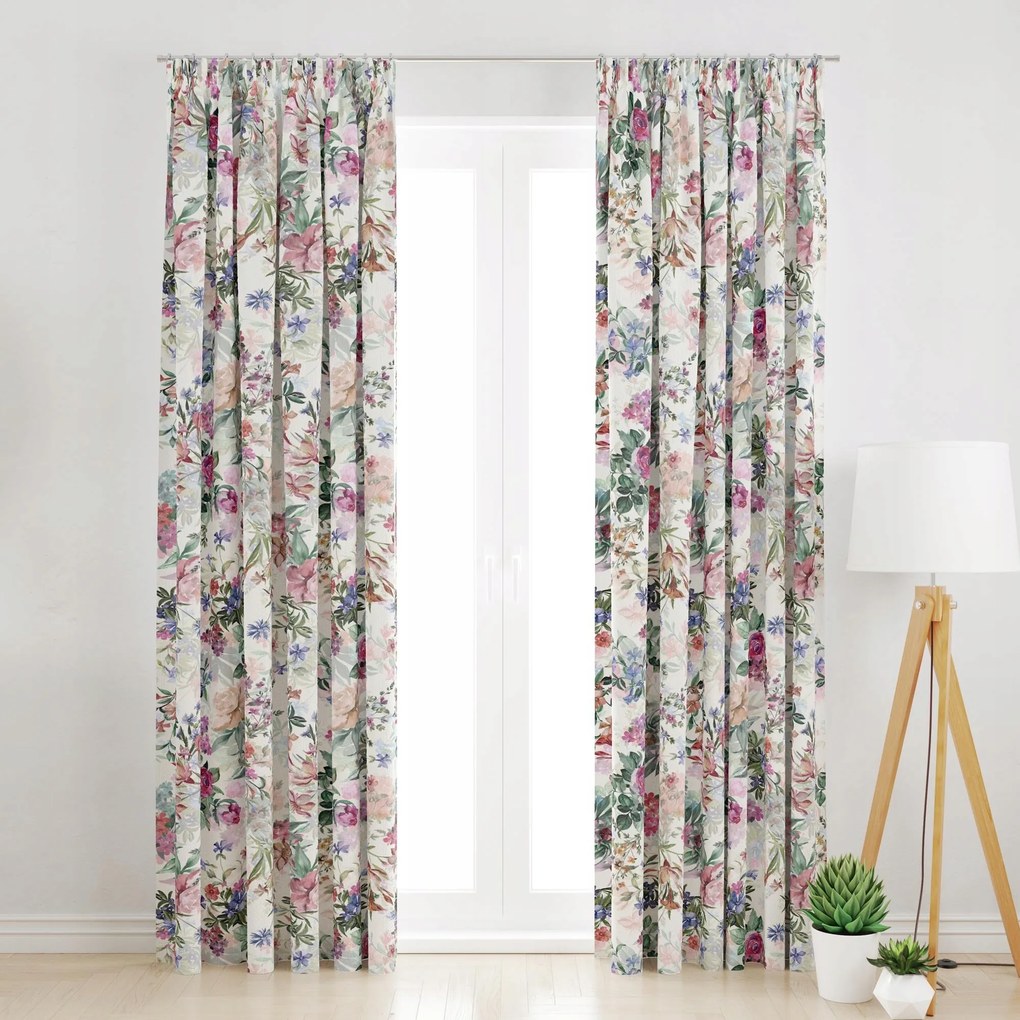 Szalagfüggöny Színes Virágok 145x240