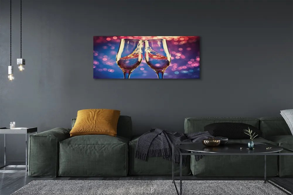 Canvas képek Színes háttér pezsgős üvegek 140x70 cm
