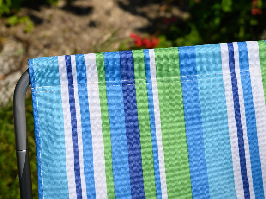 Összecsukható strandnyugágy SAND kék és fehér