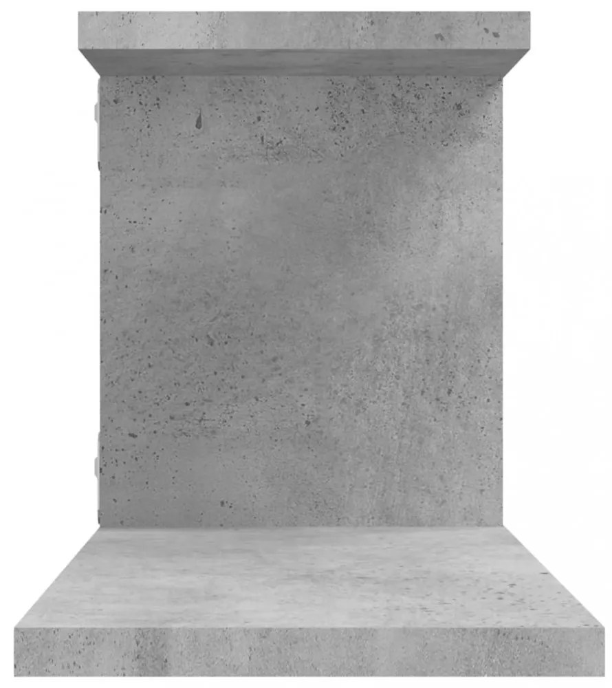 betonszürke szerelt fa falra szerelhető TV-polc 125x18x23 cm