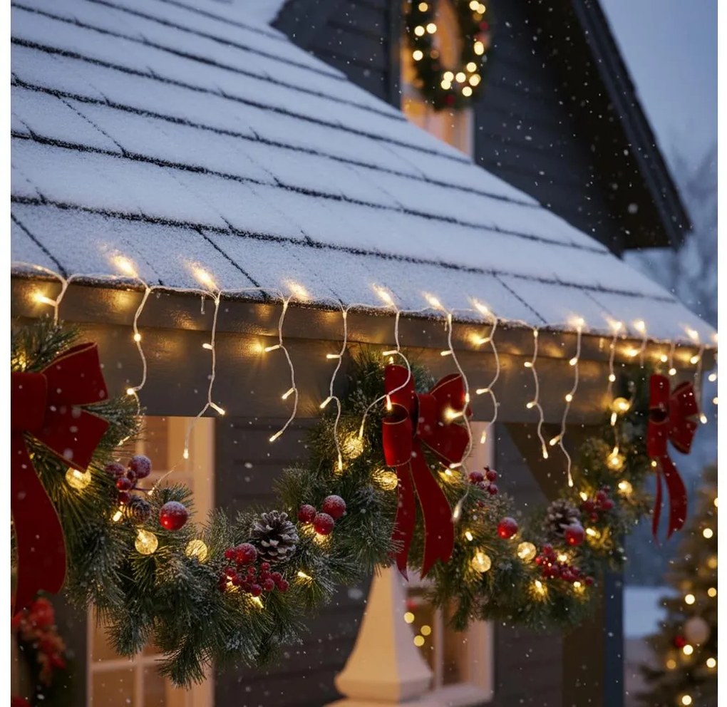 Brilagi - LED kültéri karácsonyi fényfüzér 200xLED/8 funkció 13m IP44 meleg fehér