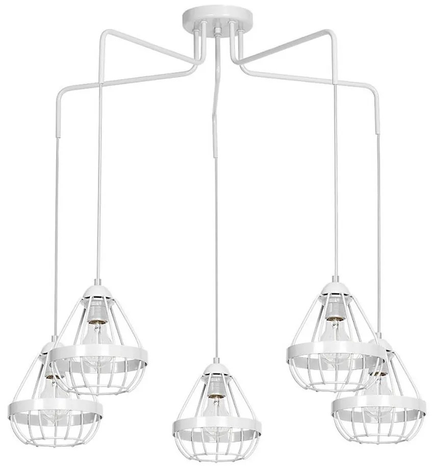 Csillár RING 5xE27/60W/230V pók fehér