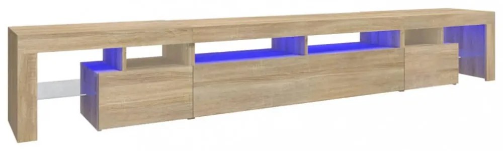 sonoma tölgy színű TV-szekrény LED-lámpákkal 260x36,5x40 cm