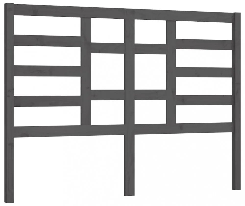szürke tömör fenyőfa ágyfejtámla 141 x 4 x 104 cm