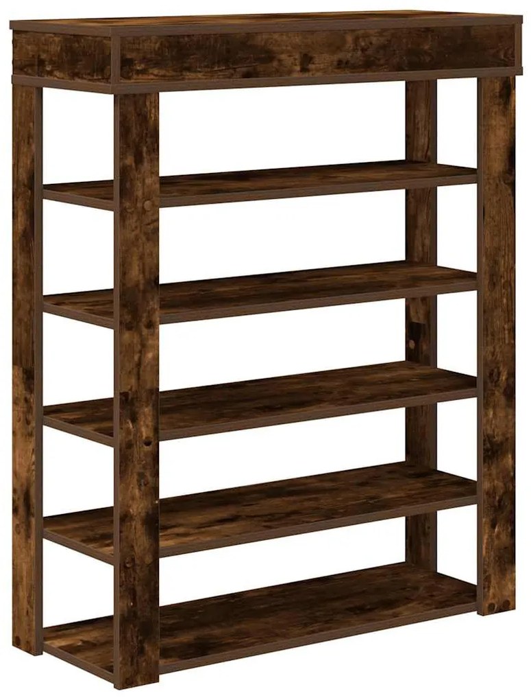 füstös tölgy színű szerelt fa cipőtartó 80x30x98 cm