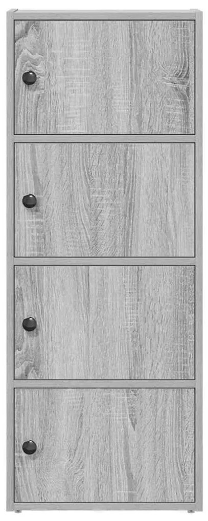 szürke sonoma színű szerelt fa könyvespolc 40x24x102 cm