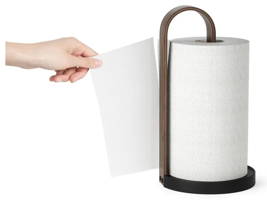 Fekete fa papírtörlő tartó ø 17 cm Bellwood – Umbra