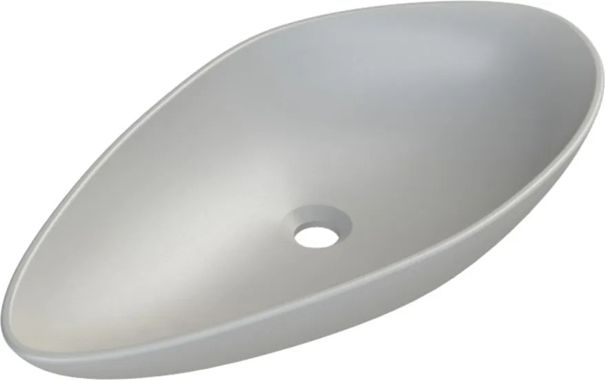 CeraStyle OLIVE - PULTRA ültethető - Top Counter - porcelán mosdó - MATT SZÜRKE - 75 x 38 cm