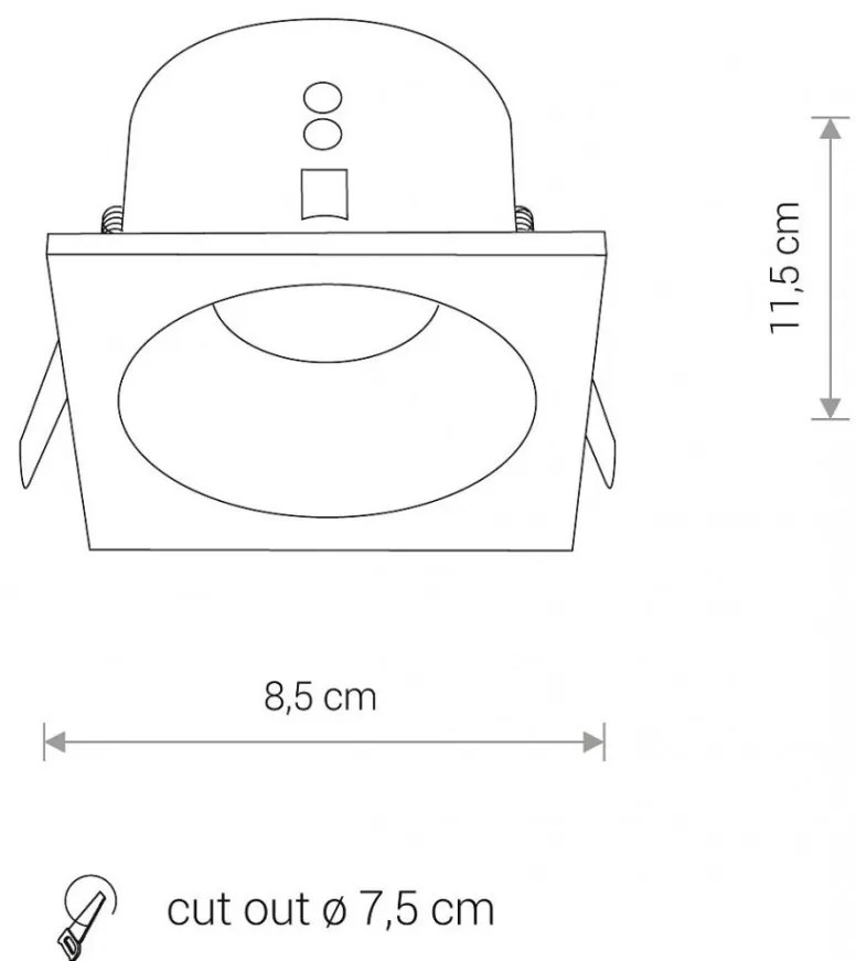 NOWODVORSKI 8370 DELTA Fürdőszobai Beépíthető Lámpa GU10 IP54