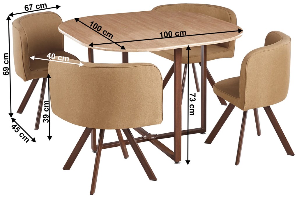 Étkező szett 4+1 Brianite (világosbarna + természetes). 1065326
