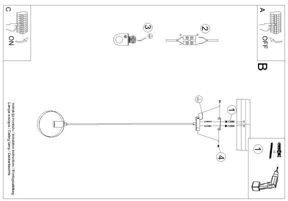 Sollux SL.1137 - Csillár zsinóron TITRAN 1xE27/60W/230V fehér