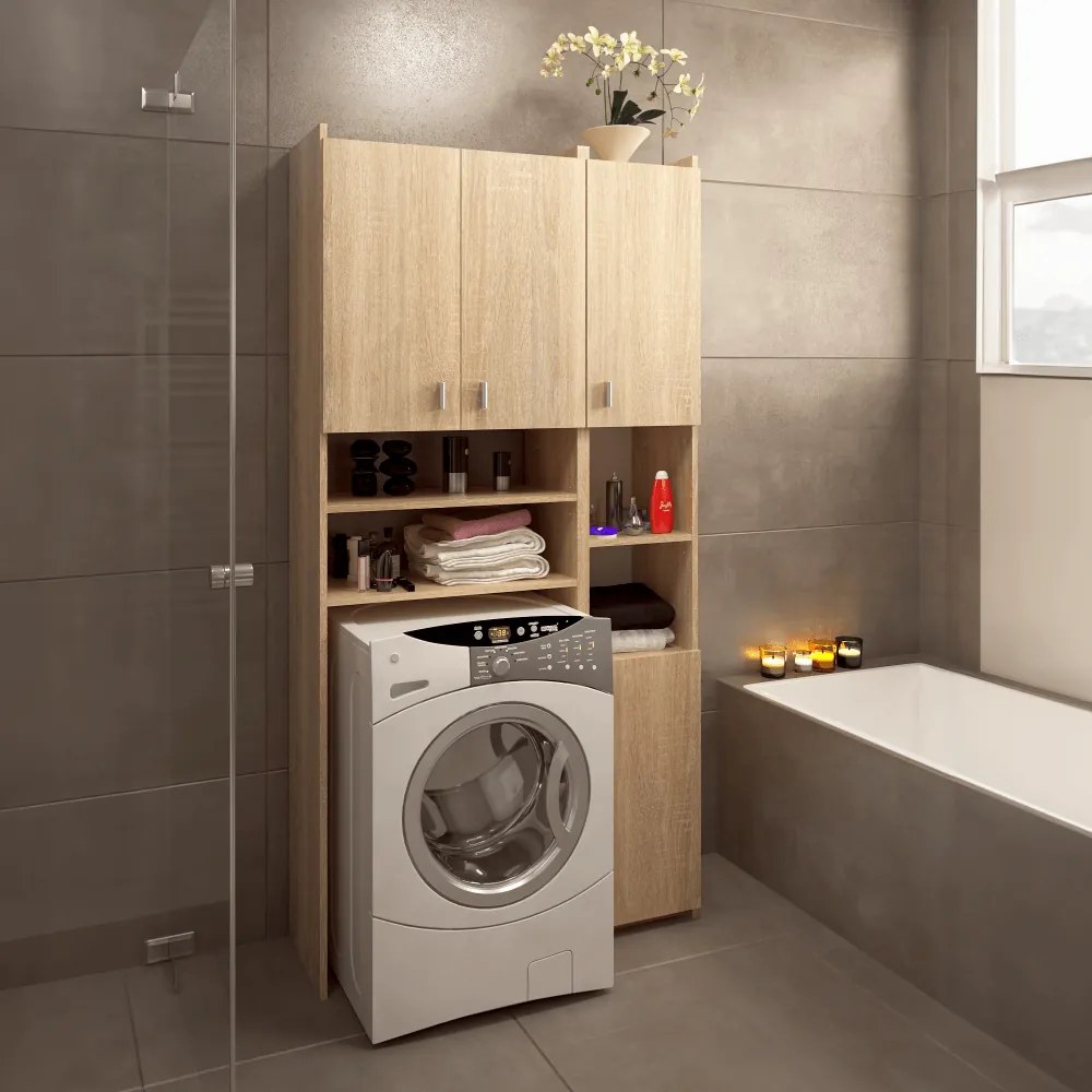 MIRALI szekrény mosógép fölé, sonoma tölgy