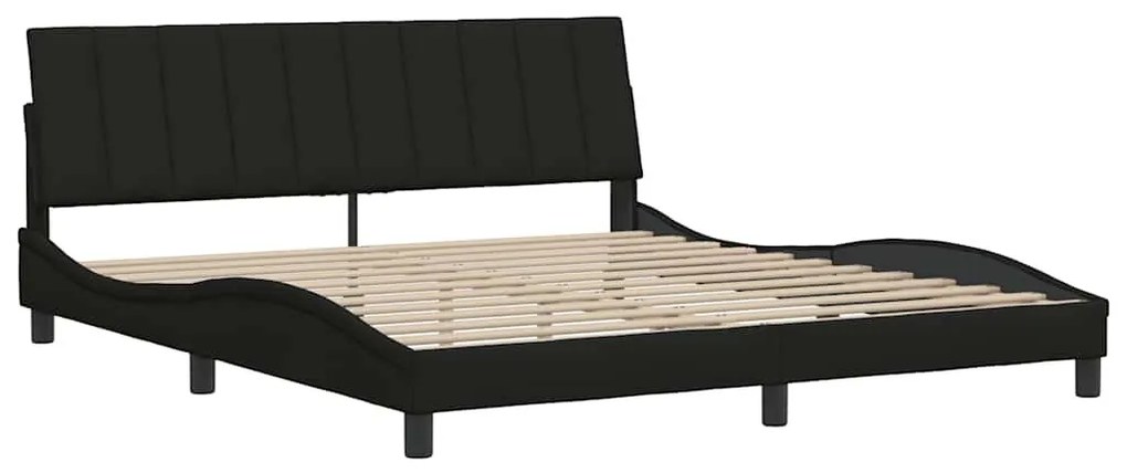 fekete szövet ágykeret matrac nélkül Hanko 180 x 200 cm